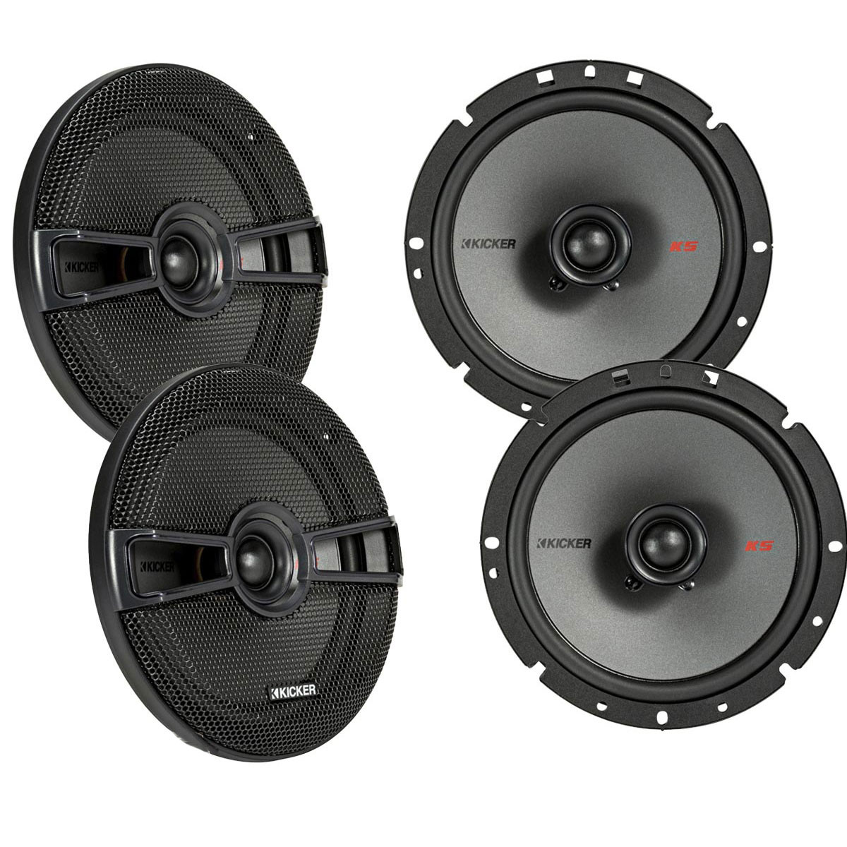 KICKER AUDIO セット Kicker Speaker Bundle - Two pairs of Kicker 6.75 Inch KS-Series